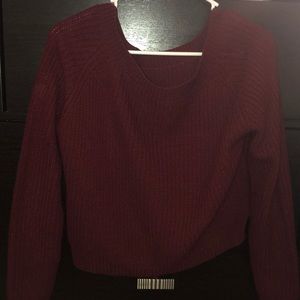 Long sleeve burgundy sweater